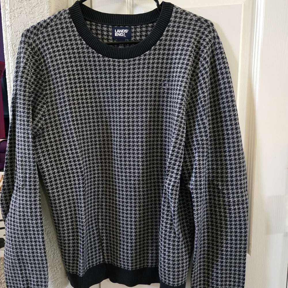 Men's Chase Black and Grey Houndstooth Sweater